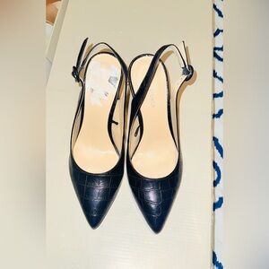 Marc Fisher Dezzle Faux Crocodile Embossed Slingback Heels